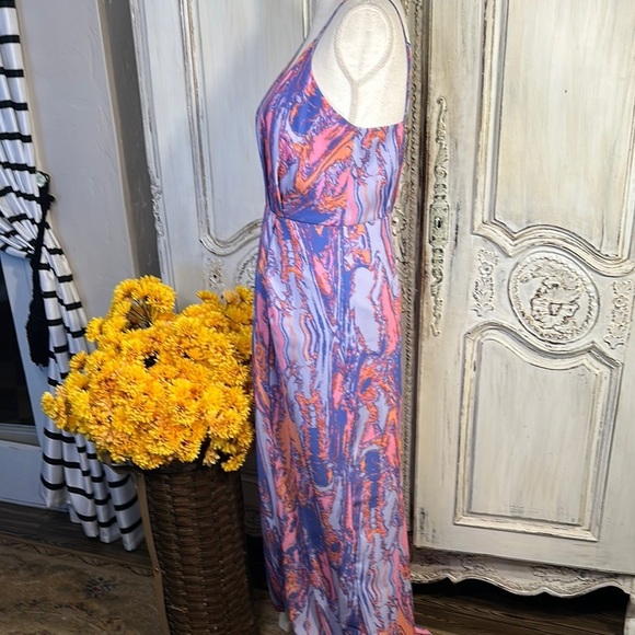 Chelsea . 28 Vibrant Swirl Maxi Spaghetti Strap Wasted
Dress - Picture 7 of 11